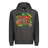Charcoal Heather school vibes Premium Hoodie - texasbilliewilder
