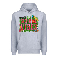 Heather Grey school vibes Premium Hoodie - texasbilliewilder