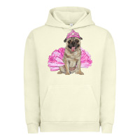 Pigment Pistachio Balerina pug with tutu Urban Hoodie - RanaPortraitStore