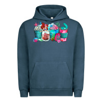Pigment Midnight Navy mermaid coffee cups Urban Hoodie - Zillion Design Studio