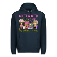 Navy coffee and weed my favorite plants Premium Hoodie - Zillion Design Studio