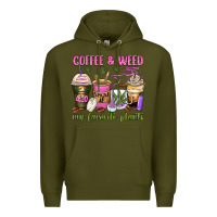 Army Green coffee and weed my favorite plants Premium Hoodie - Zillion Design Studio