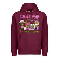 Burgundy coffee and weed my favorite plants Premium Hoodie - Zillion Design Studio