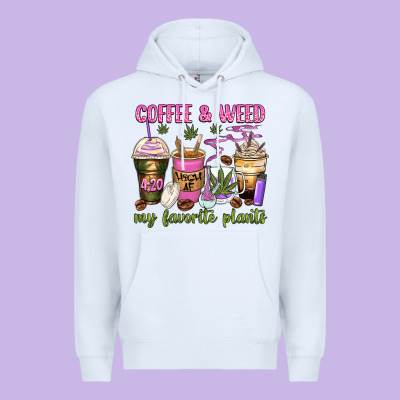Coffee And Weed My Favorite Plants Premium Hoodie Designed By Zillion Design Studio