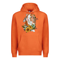Carrot bunny with sunflowers Premium Hoodie - RanaPortraitStore