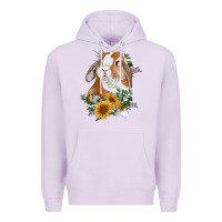Lilac bunny with sunflowers Premium Hoodie - RanaPortraitStore