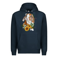 Navy bunny with sunflowers Premium Hoodie - RanaPortraitStore