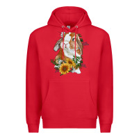 Red bunny with sunflowers Premium Hoodie - RanaPortraitStore