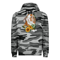Slate Camo bunny with sunflowers Premium Hoodie - RanaPortraitStore