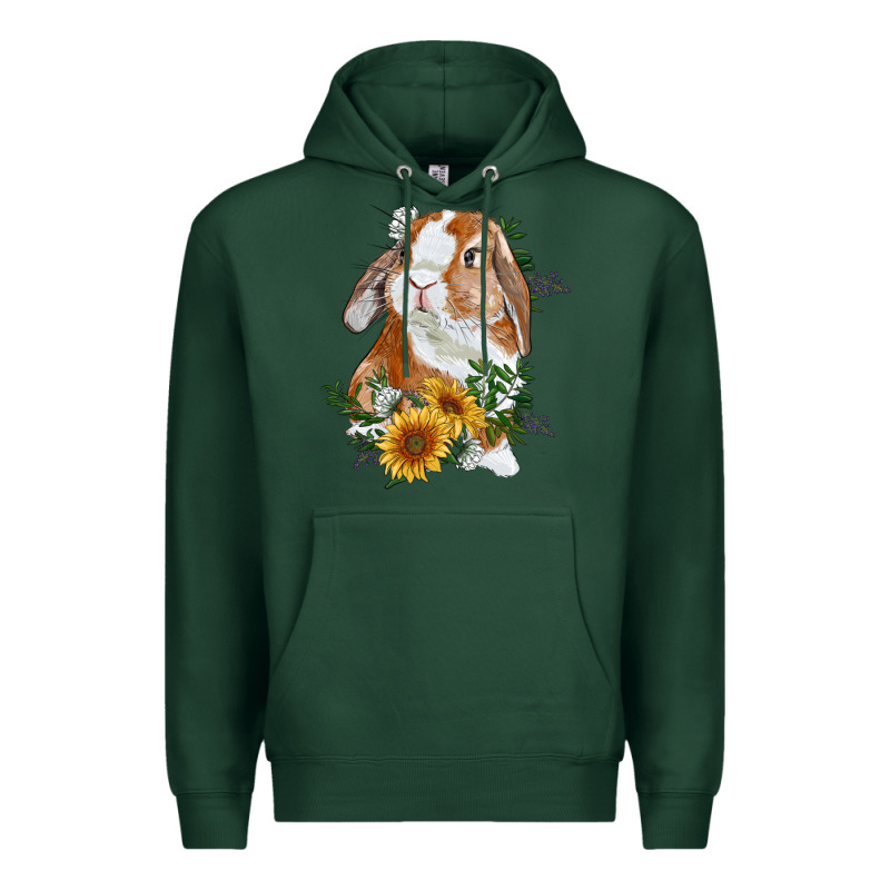 Bunny With Sunflowers Premium Hoodie by RanaPortraitStore | Teevron