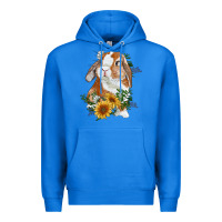 True Royal bunny with sunflowers Premium Hoodie - RanaPortraitStore