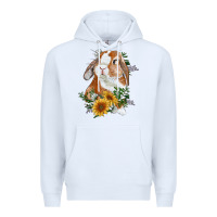 White bunny with sunflowers Premium Hoodie - RanaPortraitStore