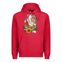 Cardinal bunny with sunflowers Premium Hoodie - RanaPortraitStore