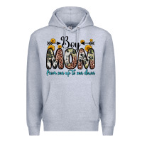 Heather Grey boy mom from son up to son down Premium Hoodie - Zillion Design Studio