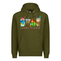 Army Green science teacher coffee cups Premium Hoodie - texasbilliewilder