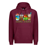 Burgundy science teacher coffee cups Premium Hoodie - texasbilliewilder