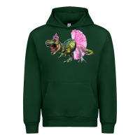 Forest Green Balerina T-Rex Dinosaur With Tutu Urban Hoodie - RanaPortraitStore