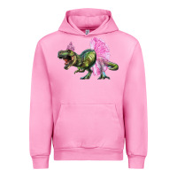 Fuchsia Pink Balerina T-Rex Dinosaur With Tutu Urban Hoodie - RanaPortraitStore