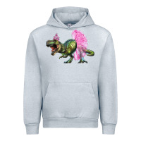 Heather Grey Balerina T-Rex Dinosaur With Tutu Urban Hoodie - RanaPortraitStore