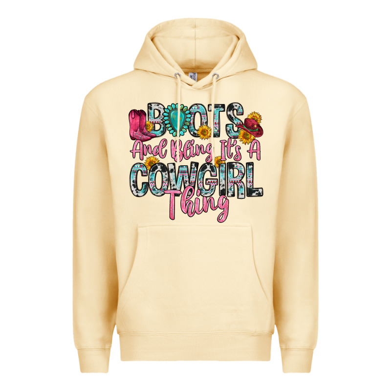 Boots And Bling It S A Cowgirl Thing Premium Hoodie by Zillion Design Studio | Teevron
