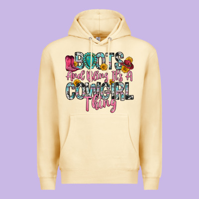 Boots And Bling It S A Cowgirl Thing Premium Hoodie Designed By Zillion Design Studio