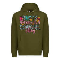 Army Green boots and bling it s a cowgirl thing Premium Hoodie - Zillion Design Studio