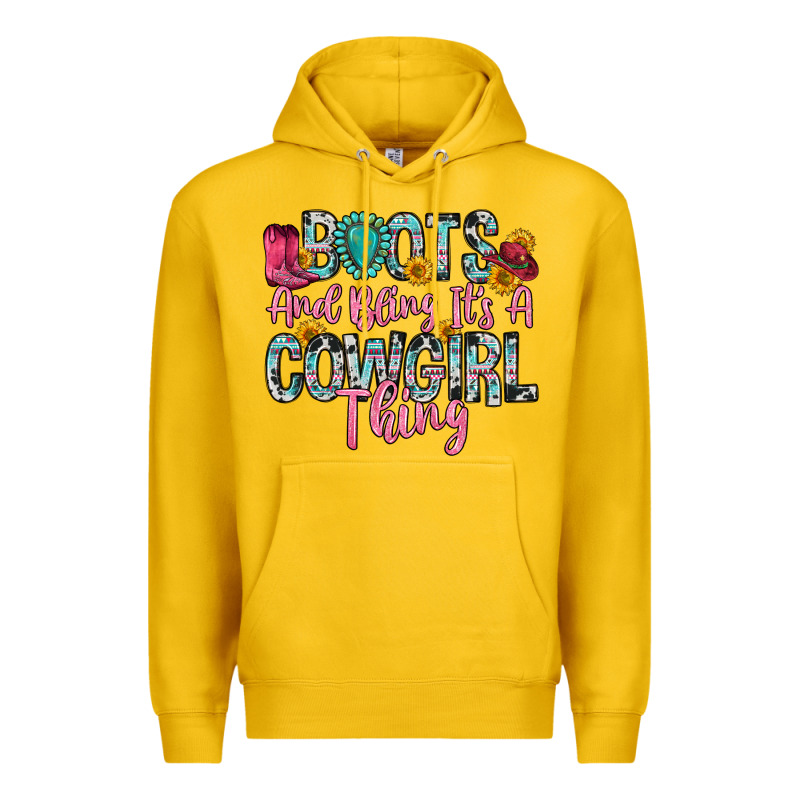 Boots And Bling It S A Cowgirl Thing Premium Hoodie by Zillion Design Studio | Teevron