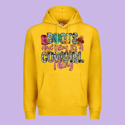 Boots And Bling It S A Cowgirl Thing Premium Hoodie Designed By Zillion Design Studio
