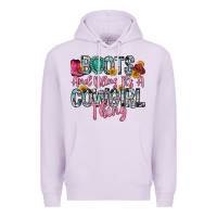 Lilac boots and bling it s a cowgirl thing Premium Hoodie - Zillion Design Studio