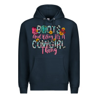 Navy boots and bling it s a cowgirl thing Premium Hoodie - Zillion Design Studio