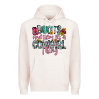 Pale Pink boots and bling it s a cowgirl thing Premium Hoodie - Zillion Design Studio
