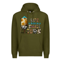 Army Green life is better in a small town Premium Hoodie - Zillion Design Studio