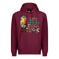 Burgundy life is better in a small town Premium Hoodie - Zillion Design Studio