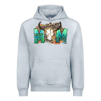 Heather Grey mom with bull skull Urban Hoodie - Zillion Design Studio