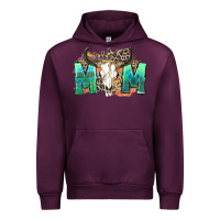 Mauve Wine mom with bull skull Urban Hoodie - Zillion Design Studio