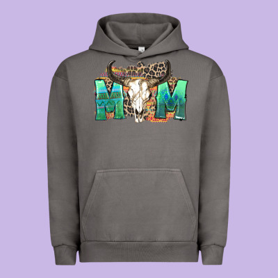 Urban Hoodie mom with bull skull