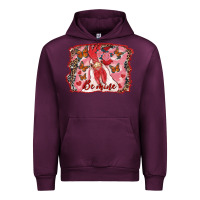 Mauve Wine Be Mine Rooster Urban Hoodie - RanaPortraitStore