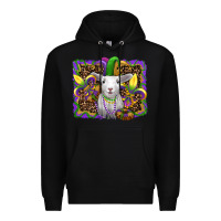 Black mardi gras baby sheep king cake fleur de lis Premium Hoodie - RanaPortraitStore