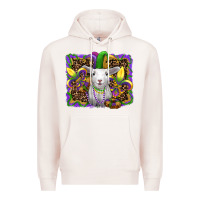 Pale Pink mardi gras baby sheep king cake fleur de lis Premium Hoodie - RanaPortraitStore