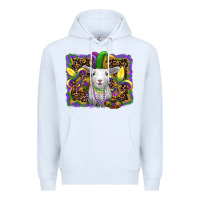 White mardi gras baby sheep king cake fleur de lis Premium Hoodie - RanaPortraitStore