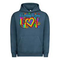 Pigment Midnight Navy its okay to say gay Urban Hoodie - texasbilliewilder