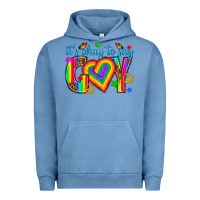 Pigment Pebble Blue its okay to say gay Urban Hoodie - texasbilliewilder