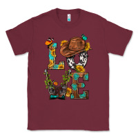 Burgundy Western Love with Gun Classic Tee - BundleAndBundleShop
