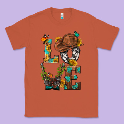 Western Love With Gun Classic Tee Designed By Bundleandbundleshop