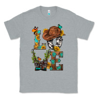 Heather Grey Western Love with Gun Classic Tee - BundleAndBundleShop