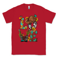 Red Western Love with Gun Classic Tee - BundleAndBundleShop
