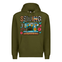 Army Green sewing life Premium Hoodie - Zillion Design Studio