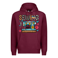 Burgundy sewing life Premium Hoodie - Zillion Design Studio