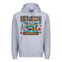Heather Grey sewing life Premium Hoodie - Zillion Design Studio