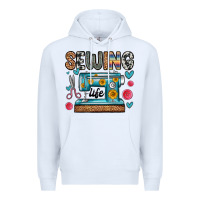 White sewing life Premium Hoodie - Zillion Design Studio